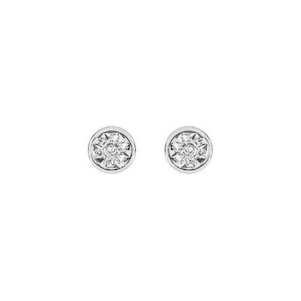 Boucles d'oreilles or blanc et diamant 0.08 carat